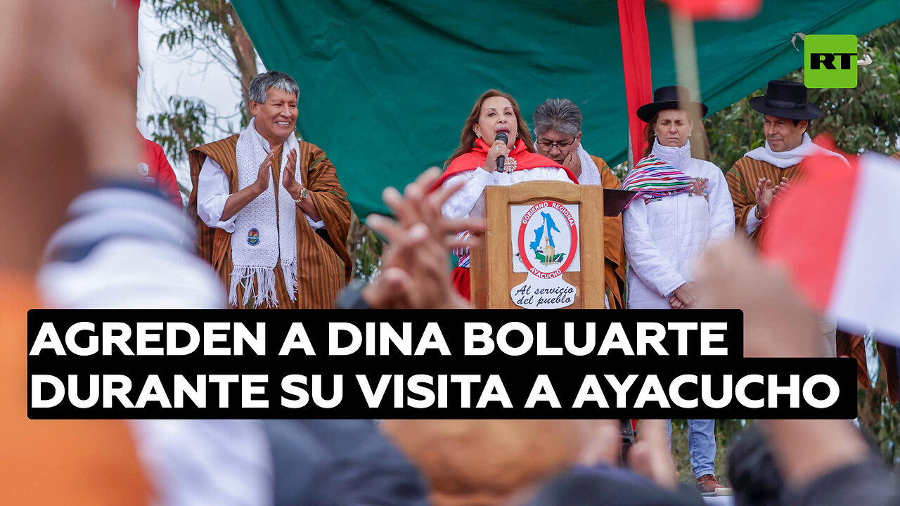 Agreden a Dina Boluarte durante su visita a Ayacucho