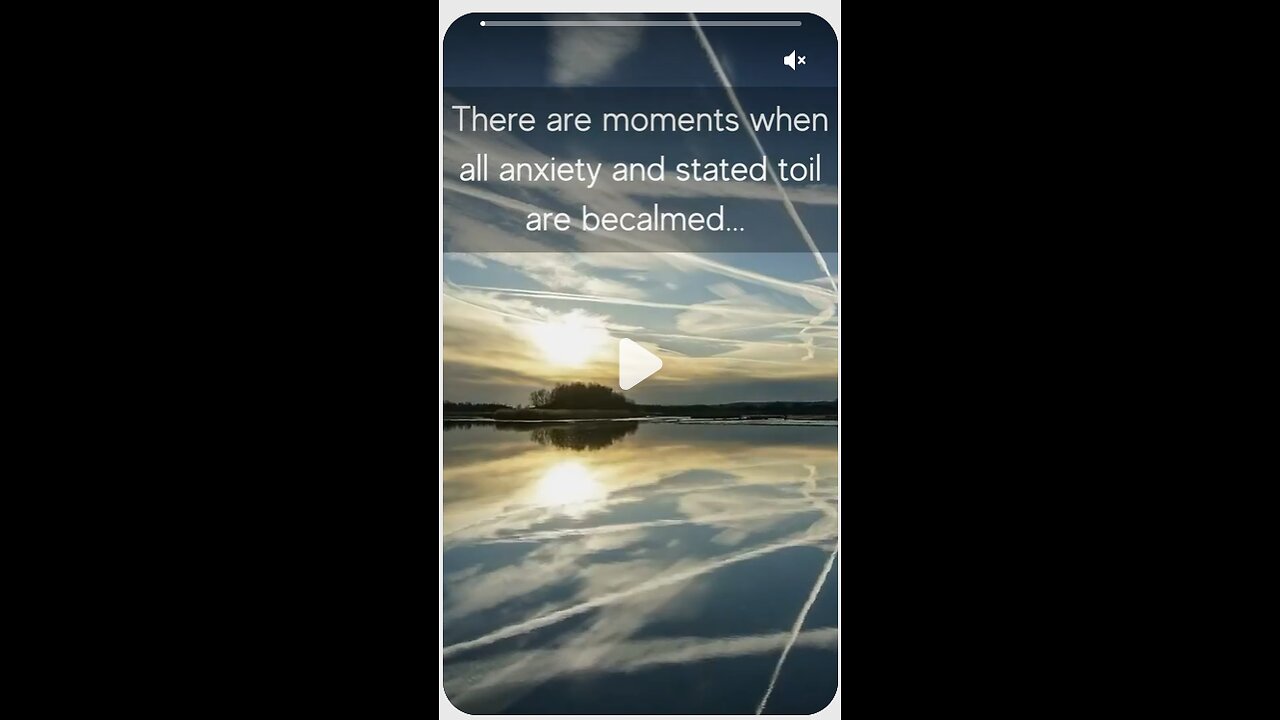 There Are Moments When All Anxiety and Stated Toil Are Becalmed.....