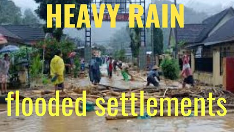 One village submerged in floods in Indonesia