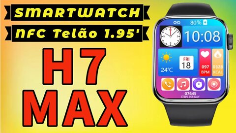 Iwo H7 Max smartwatch tela 1.95' polegada chamada bluetooth relógio inteligente pk hw7 max dt7 max