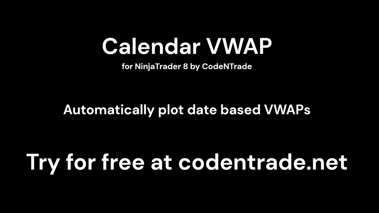 Calendar VWAP Indicator for NinjaTrader 8