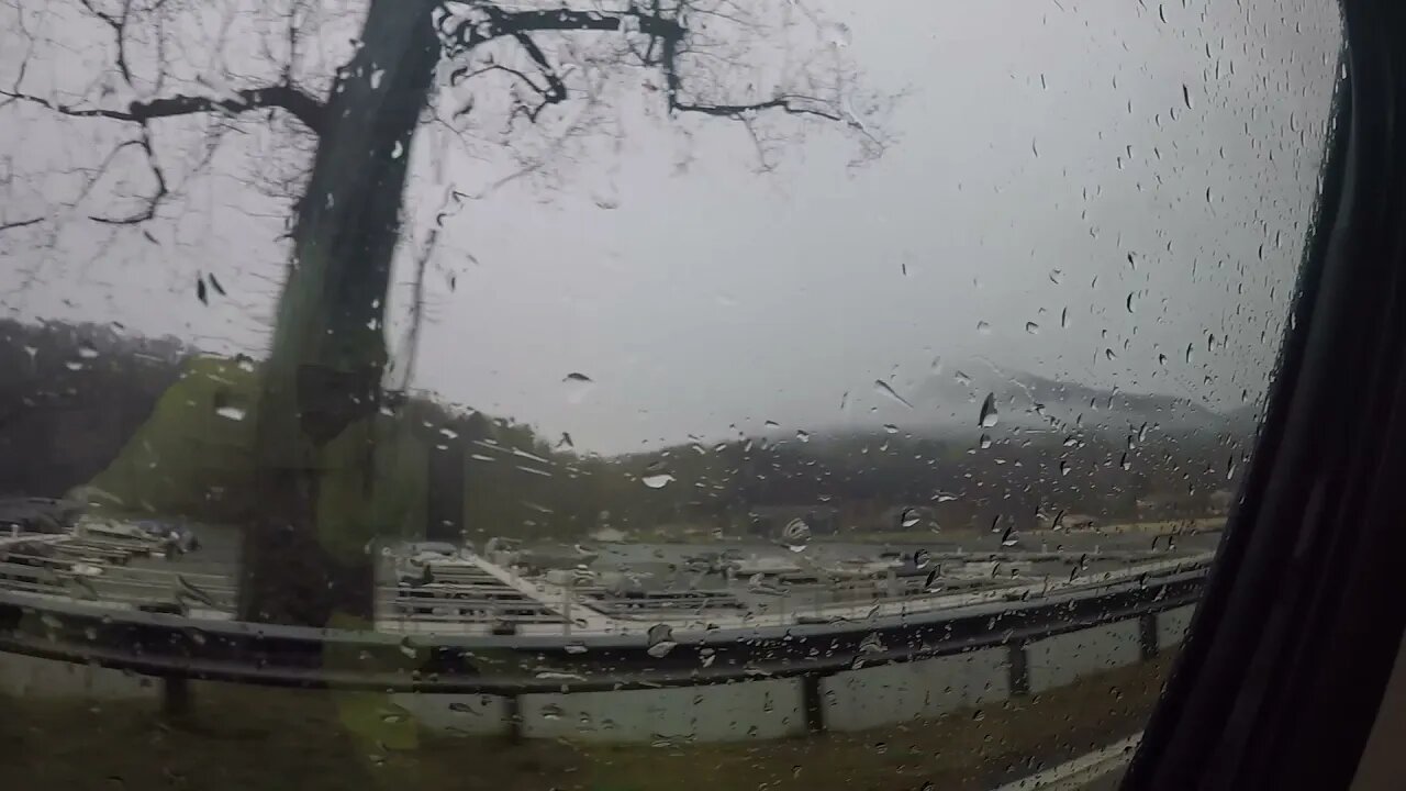 Riding in to Lake Lure NC on a rainy day