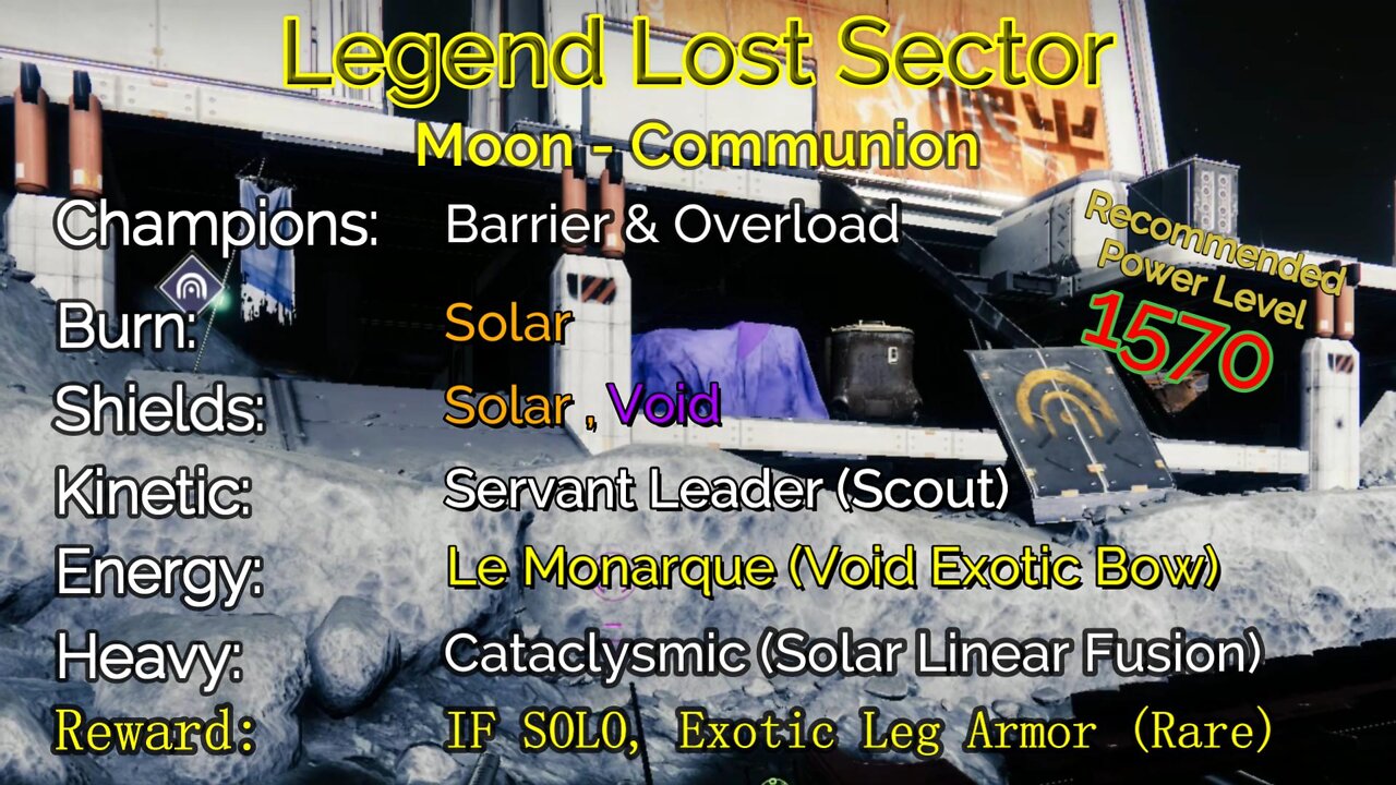 Destiny 2 Legend Lost Sector: Moon - K1 Communion on my Warlock 10-23-22