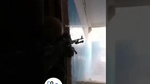With dense machine gun fire, the Russian military knocks out the snarling enemy