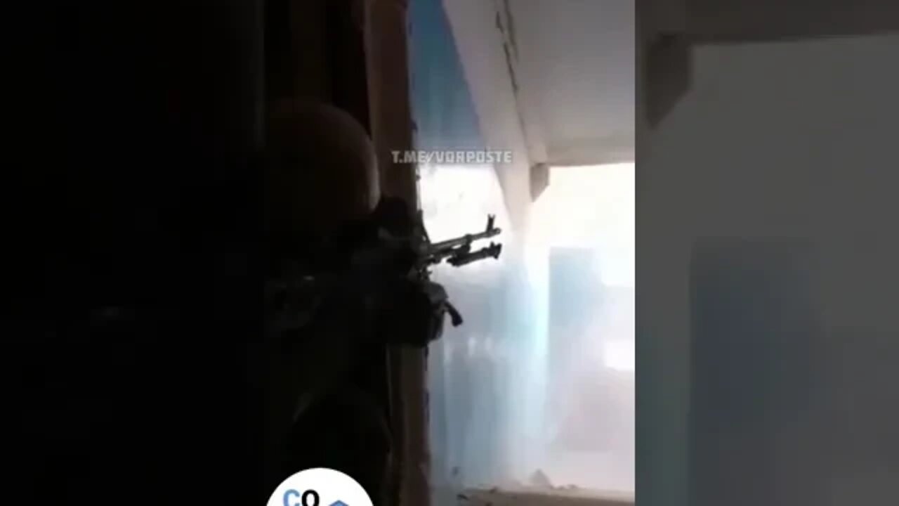 With dense machine gun fire, the Russian military knocks out the snarling enemy