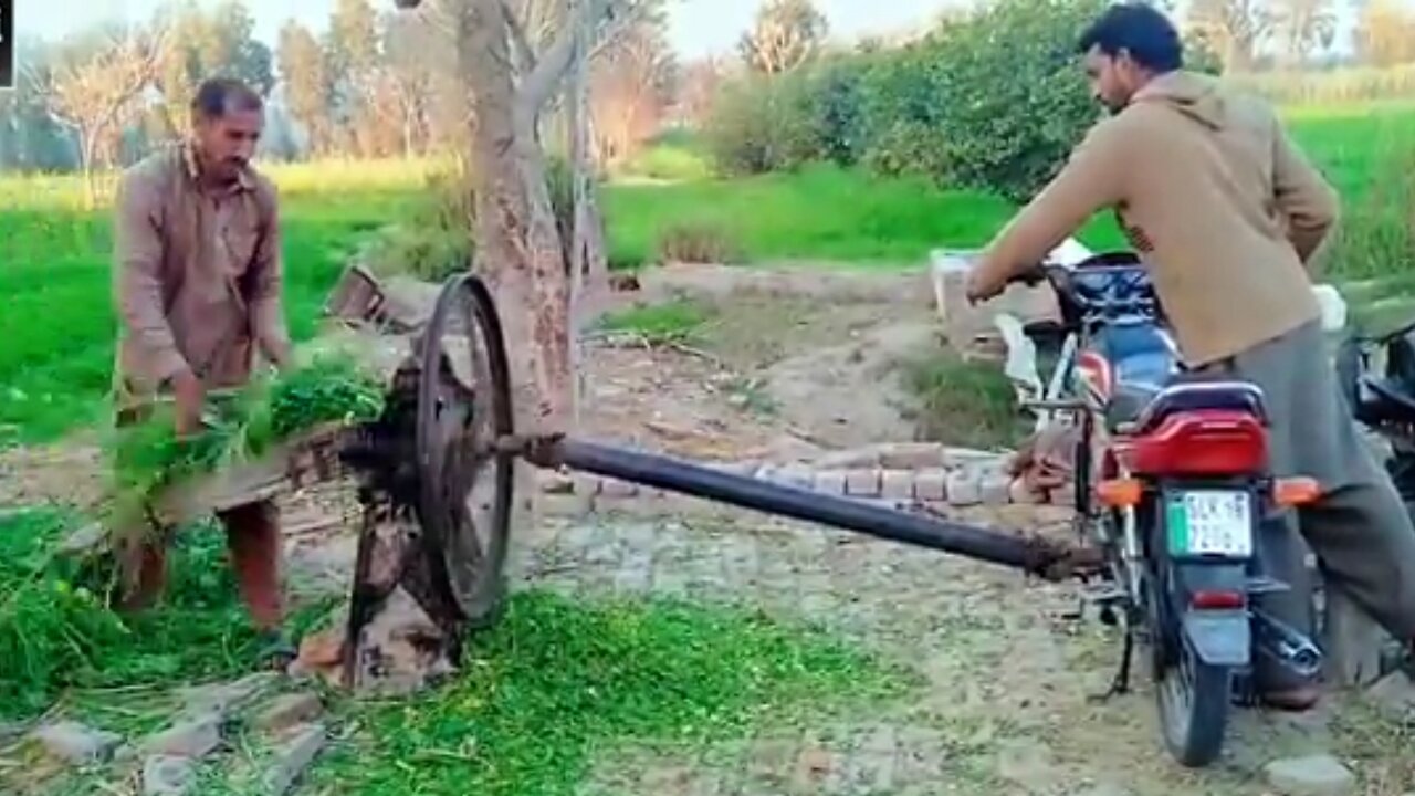 Chaff Cutter Machine With 70 Cc Bike Shaft System Amazing Technique