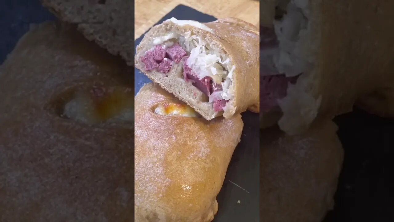 Guinness corned beef ruben calzone