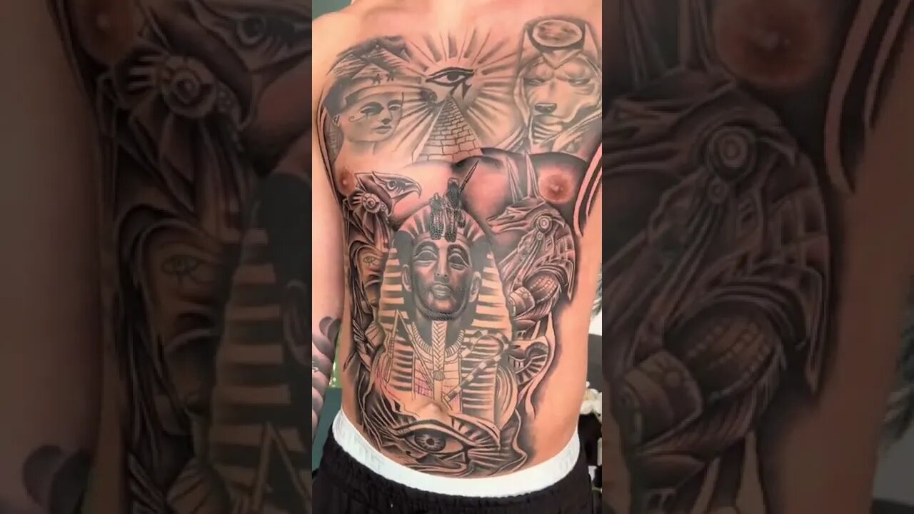 Egyptian Full Torso Tattoo #shorts #tattoos #inked #youtubeshorts