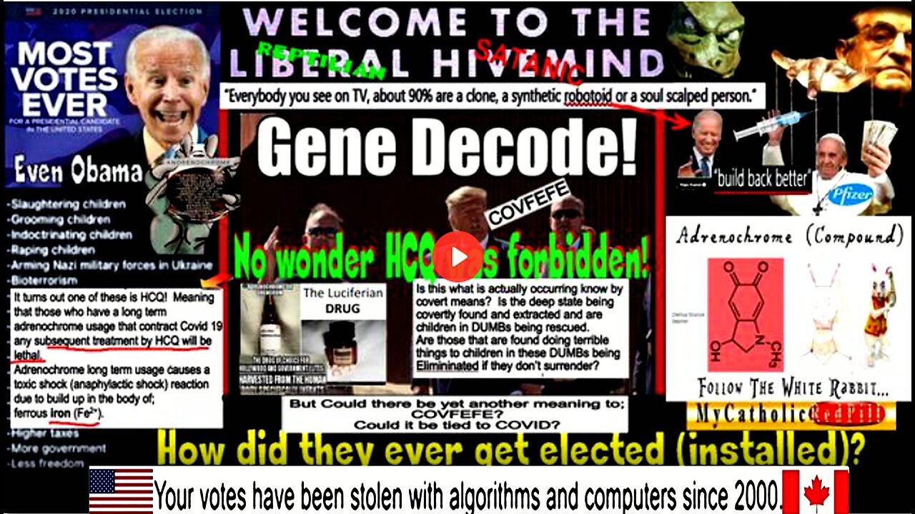 Gene Decode! COVFEFE The Evil False Darkness. (HCQ was fatal to anyone on adenochrome)