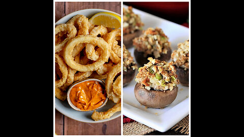 Fried calamari & stuffed mushrooms!!