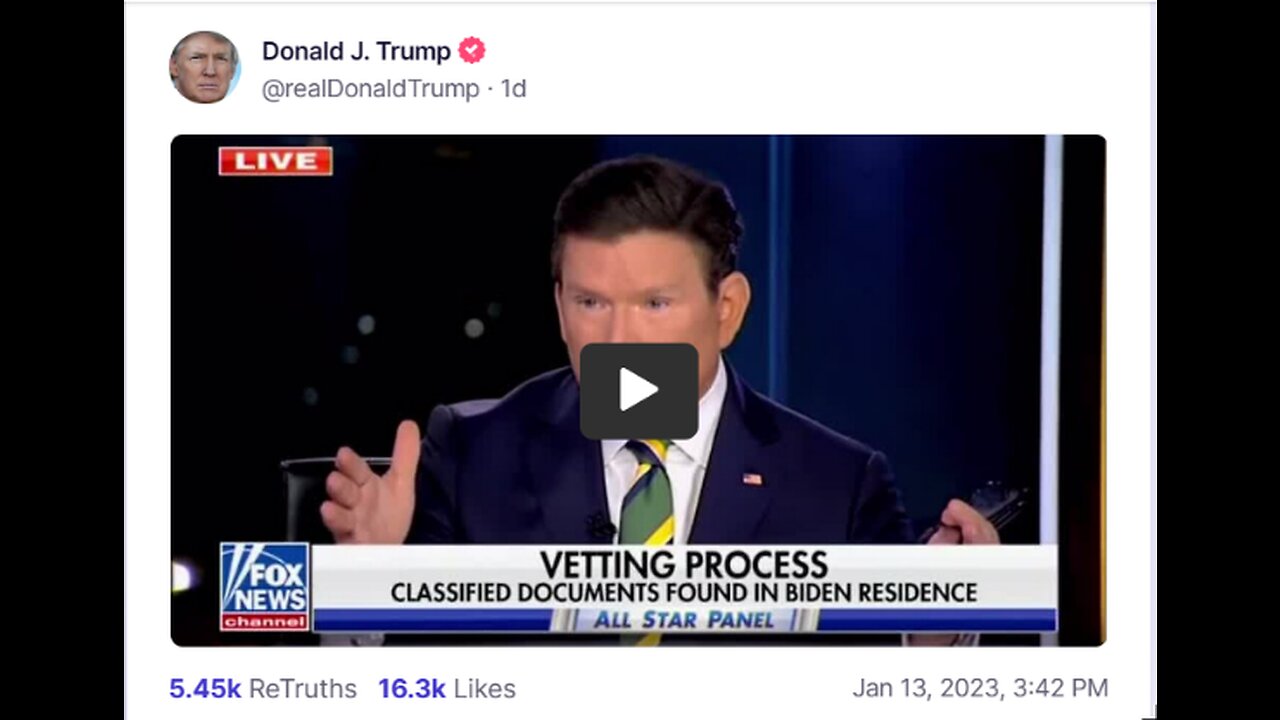 Donald J Trump TS post Jan 13, 2023, 3:42 PM