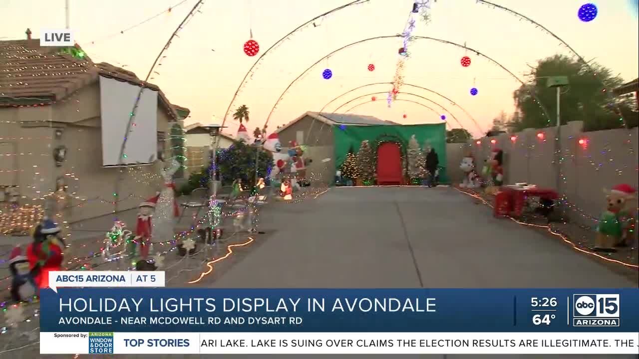 Holiday lights display in Avondale