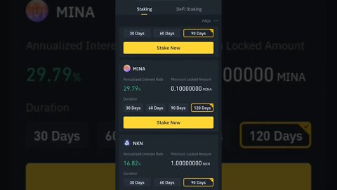 EARN 30% MINA PROTOCOL STAKING REWARDS #stakingcrypto #stakingrewards #minaprotocol #binance #shorts