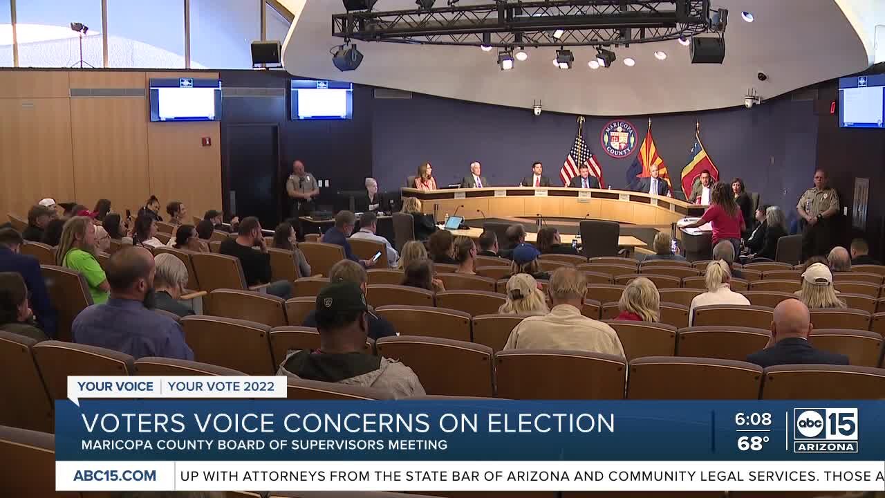 Maricopa Board of Supervisors hear complaints about Election Day