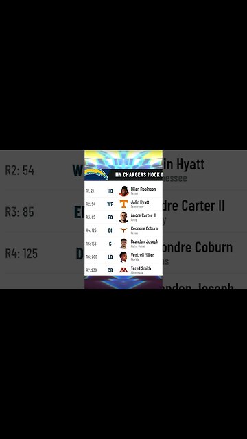 Los Angeles Chargers 2023 NFL Mock Draft