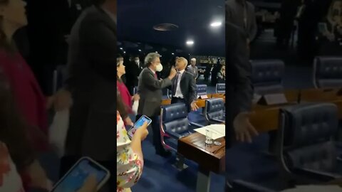 Romário discutindo com Senado