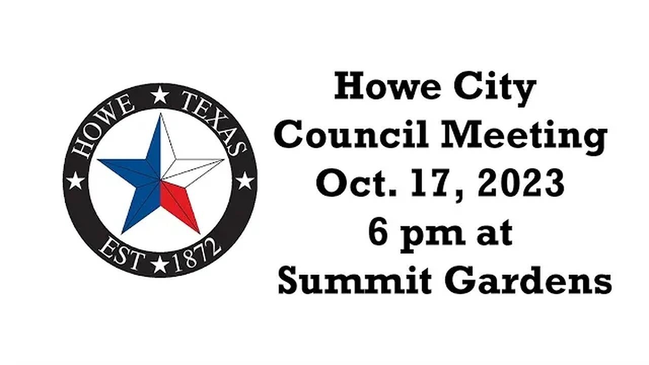 Howe City Council Meeting, 10/17/2023