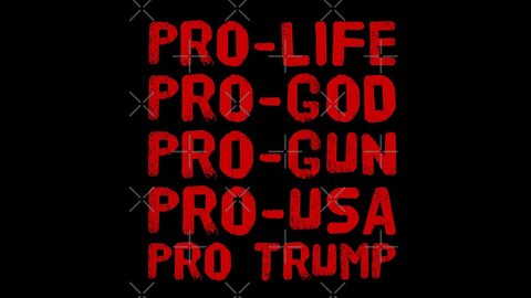 PRO-LIFE PRO-GOD PRO-GUN PRO-USA PRO TRUMP