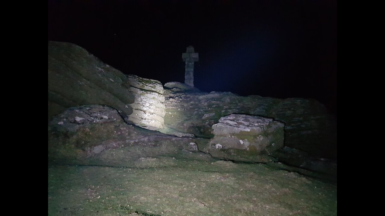 Test shot before filming at Wittery cross. Dartmoor