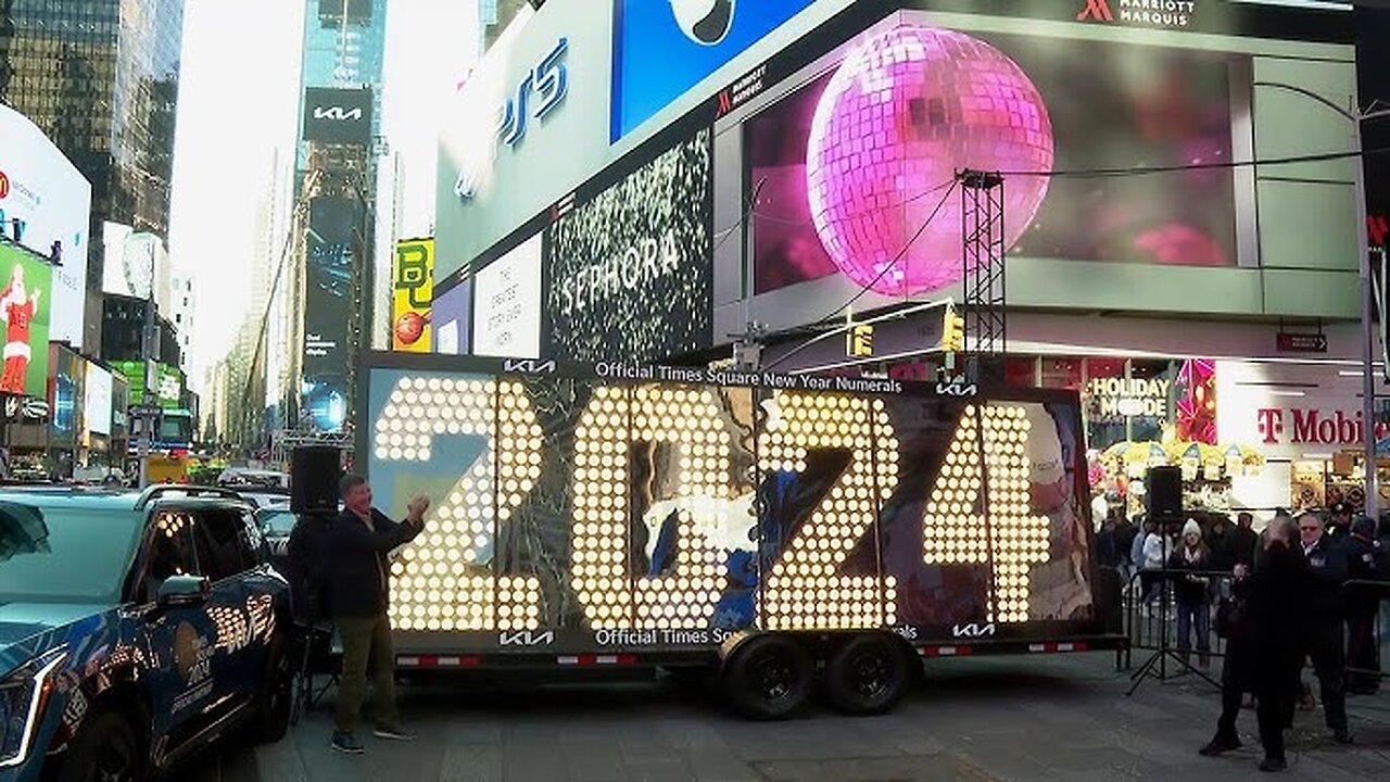 Giant number '2024' arrives in Times Square ahead of New Year celebrations