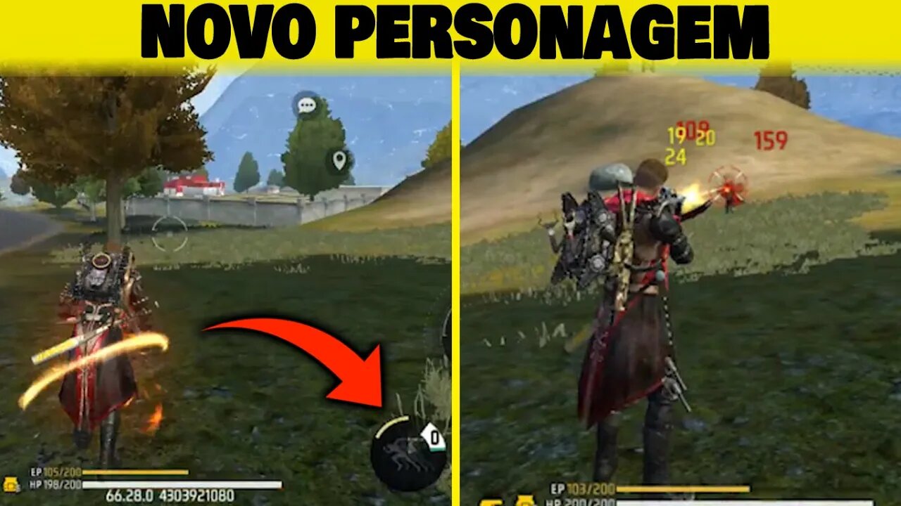 TESTE DE HABILIDADE NOVO PERSONAGEM - SERVIDOR AVANÇADO - GARENA FREE FIRE VIDEO