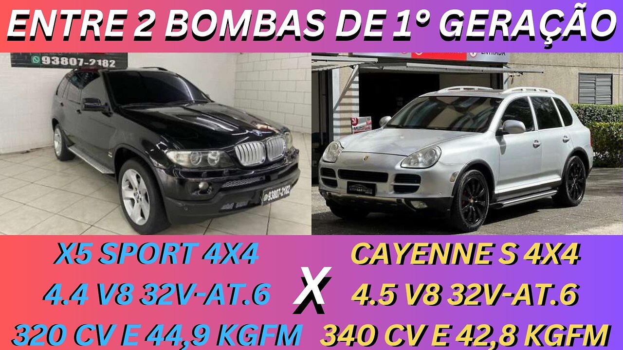 ENTRE 2 CARROS - BMW X5 X PORSCHE CAYENNE - SUV'S DE LUXO V8 QUE VÃO DE LEVARA FALÊNCIA OU A LOUCURA