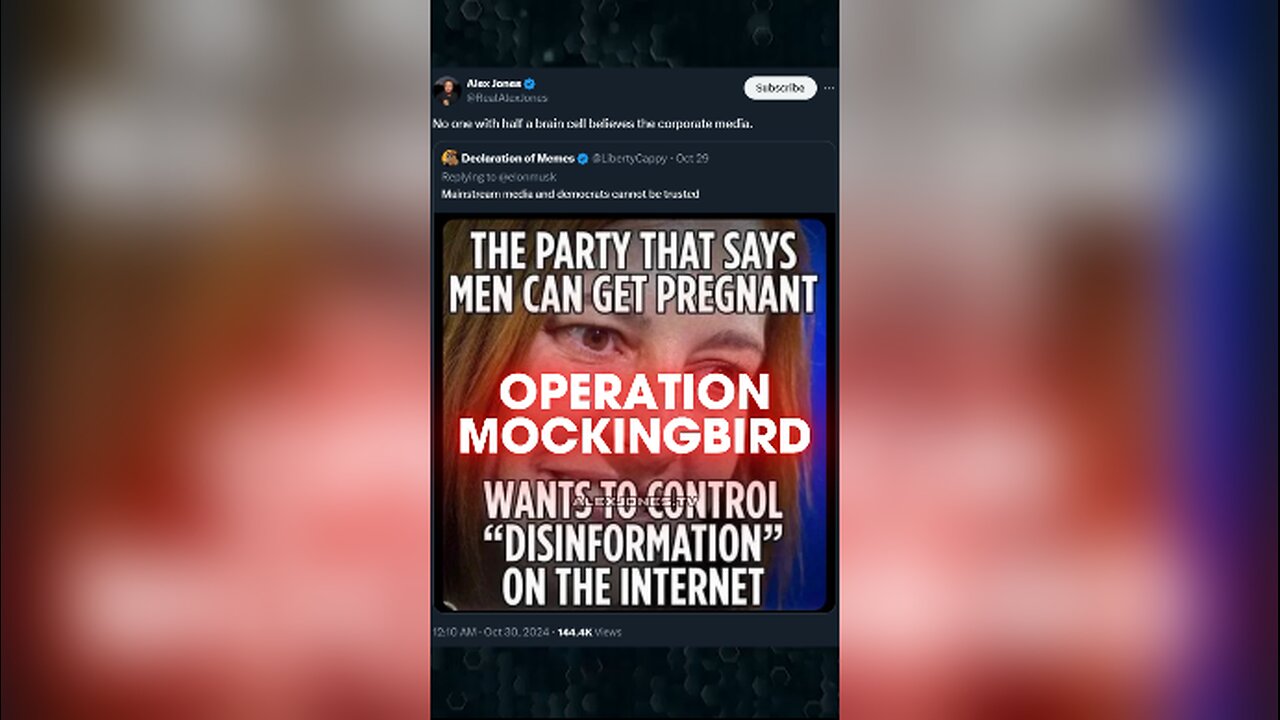 The Public Doesn't Trust The Mockingbird Media - Alex Jones on X