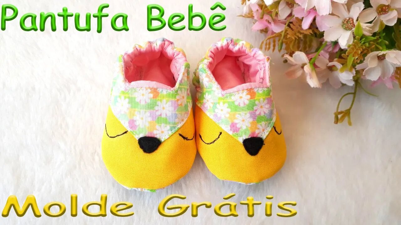 Como Fazer Pantufinha de raposa pro bebê (molde Grátis!)