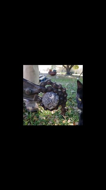 Breaking open an amethyst geode.
