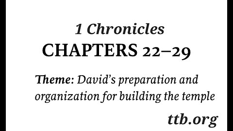 1 Chronicles Chapter 22-29 (Bible Study)