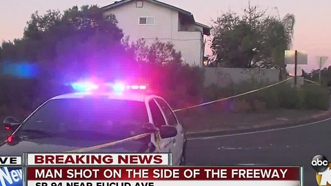 Shooting on side of SR-94 freeway