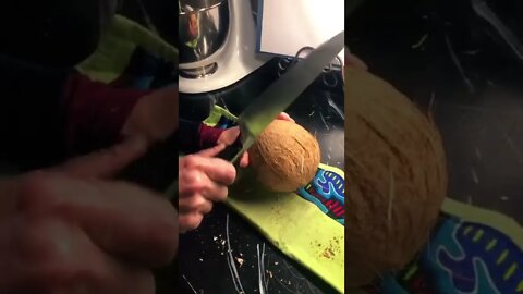 Opening Our First COCONUT! 🥥🌴😎 #shorts