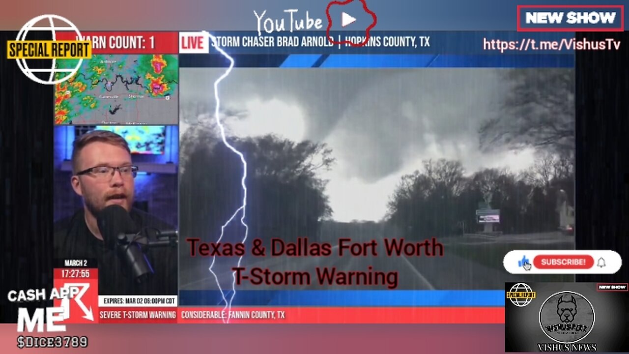 Texas & Dallas, Fort Worth T-Storm Warning... #VishusTv 📺