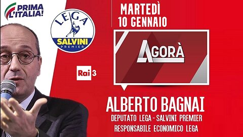 🔴 Interventi dell'On. Alberto Bagnai ospite ad "Agorà" su Rai3 del 10/01/2023.