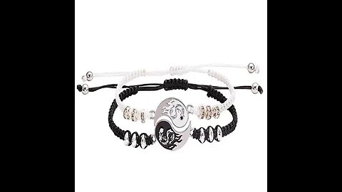 2 PIECE YIN YANG DRAGON COUPLE BRACELET