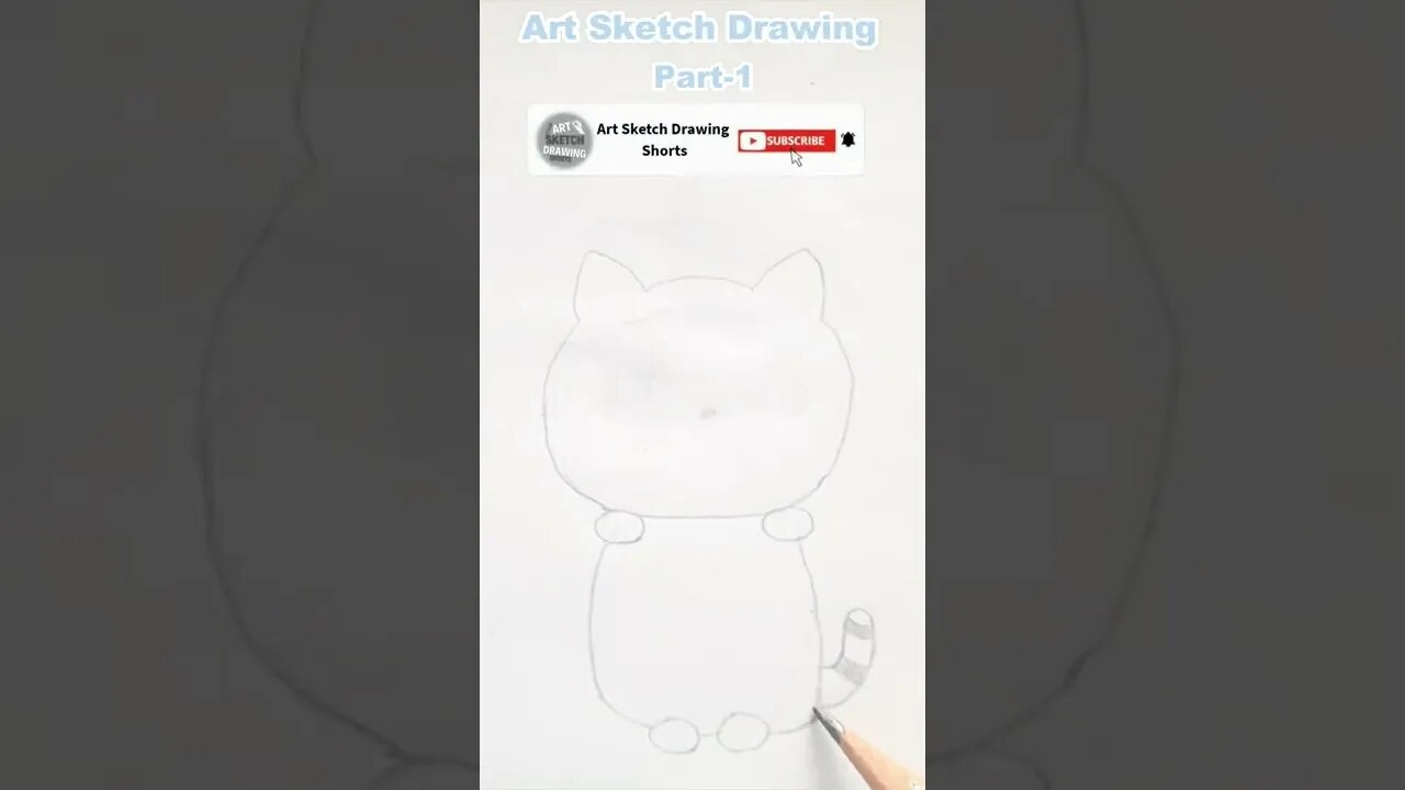 Cat 🐈 Easy Pencil Drawing Tutorial Step by Step Shorts 1 #drawingshorts #shorts #catdrawingeasy