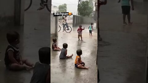 #shorts #bachpan #kids #cute #rain #kids playing