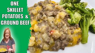 Hash Brown POTATO & GROUND BEEF One Skillet MEAL | Easy 30 Minute Dinner Recipe