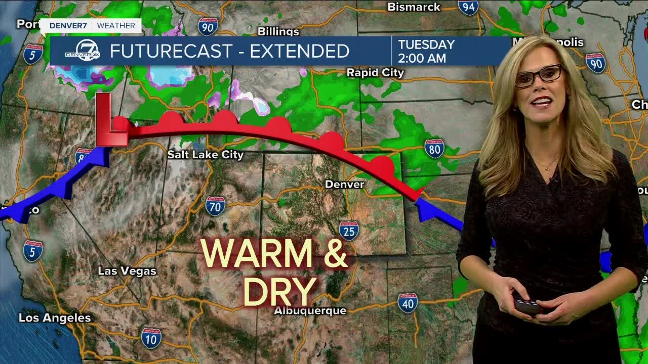 Warm weather for Denver with afternoon storms