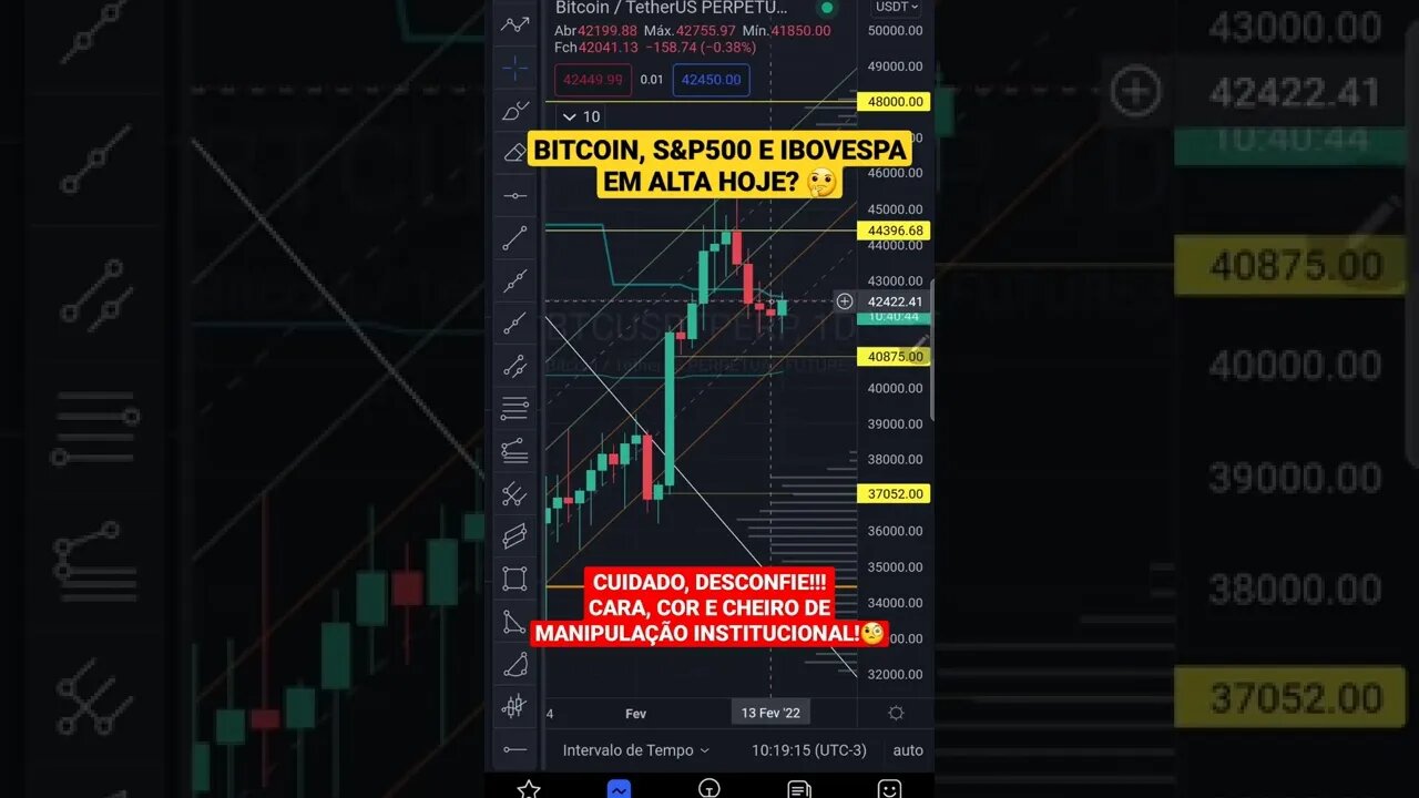 BITCOIN, S&P500 E IBOVESPA EM 1 MINUTO - CRIPTOMOEDAS CRIPTO ALTCOINS GAMECOINS METAVERSO 14/02/2022