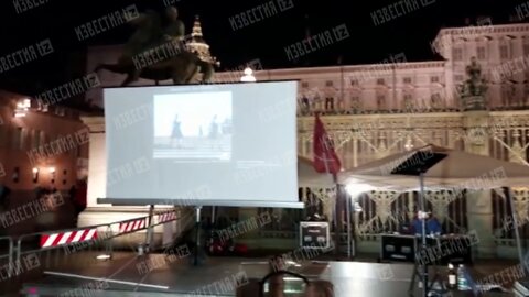 A rally for Russia took place in Turin, northern Italy