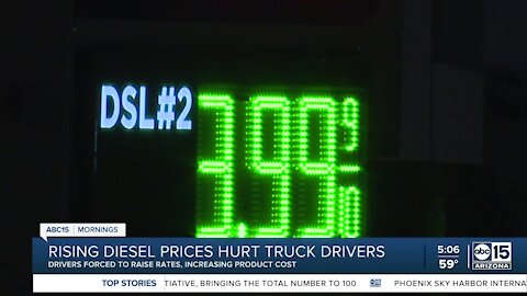 Rising fuel costs impacting truck drivers, consumers