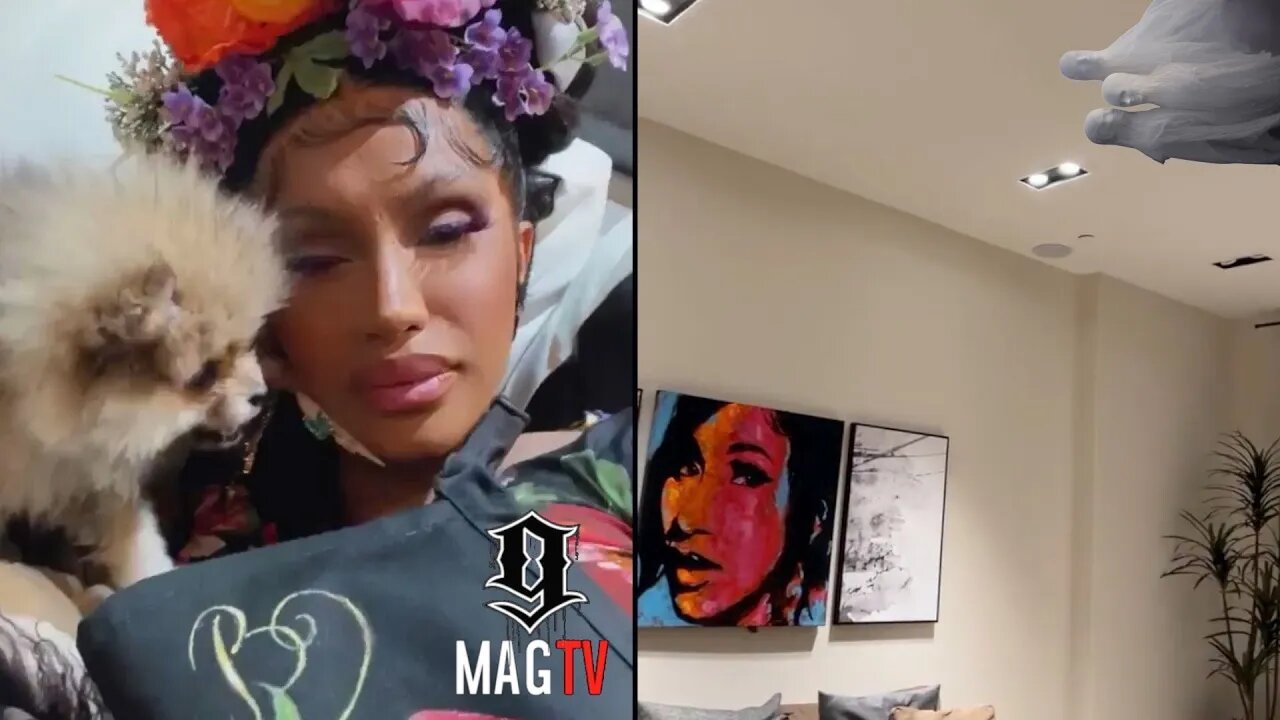 Cardi B & Dog Fluffy Think There Are Ghost In The House! 👻