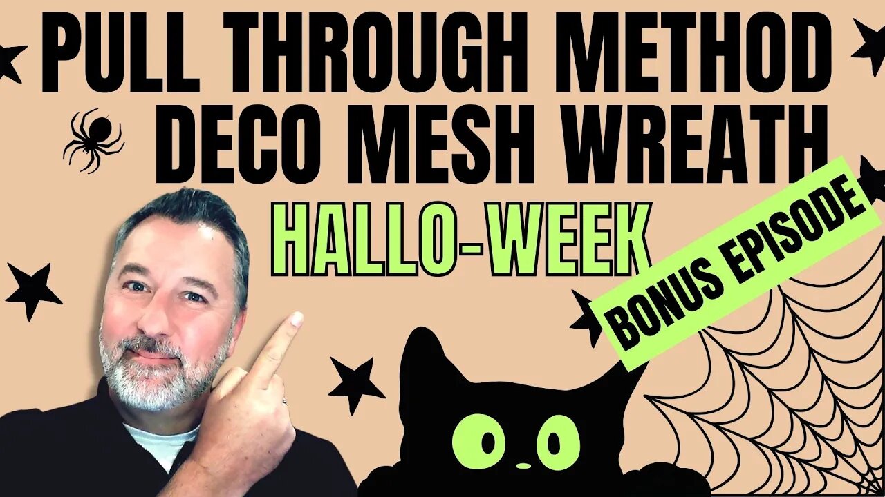 Hallo-week - Episode 8 - Pull Through Method Halloween Poly Mesh Wreath - Easy Wreath DIY #halloween