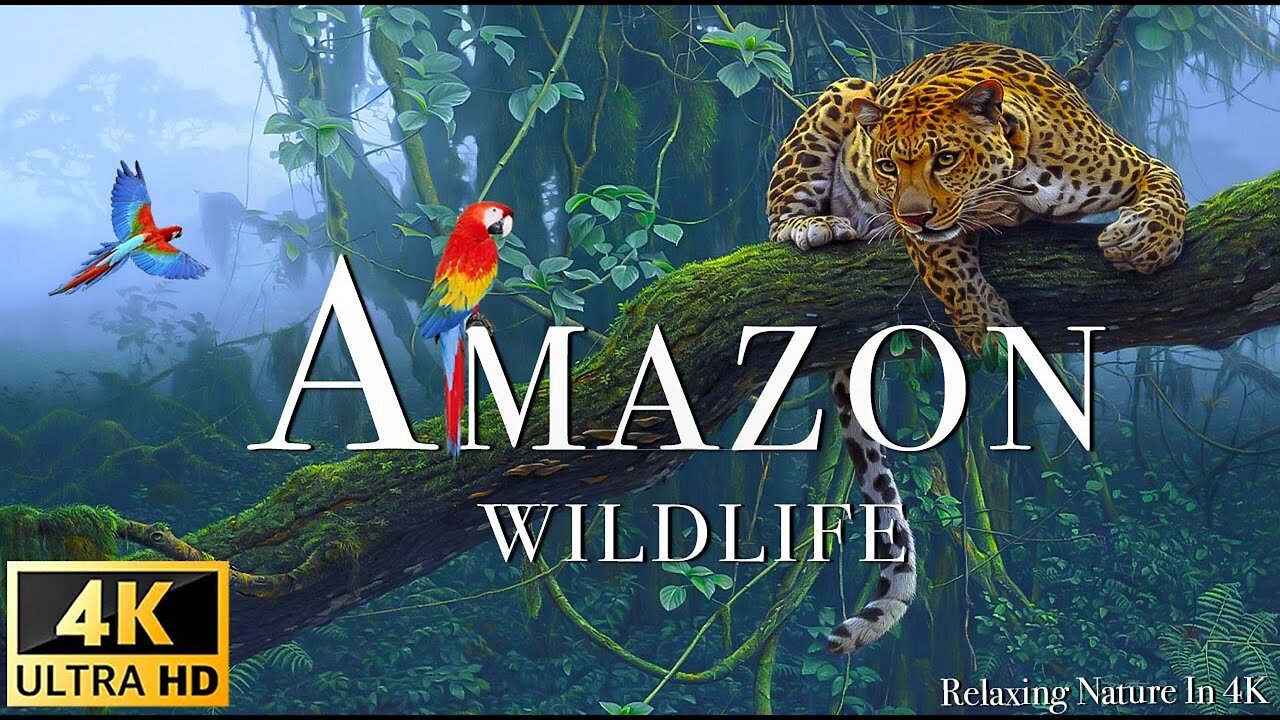 Animals of Amazon 4K - Wildlife in Amazon Jungle | Rainforest Sounds | Scenic Relaxation Film