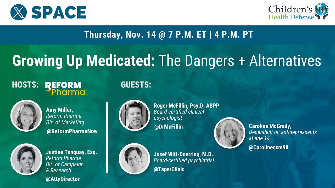 Growing Up Medicated: The Dangers + Alternatives | Nov. 14