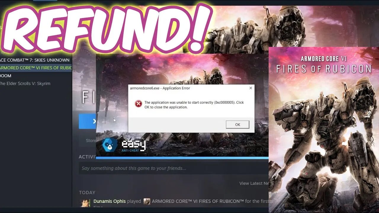 REFUND Armored Core 6 Fires Of Rubicon! Error 0Xc0000005 - Zone Of The Enders Is The Best Mech Game