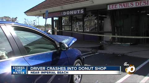 Car crashes into donut shop in South Bay