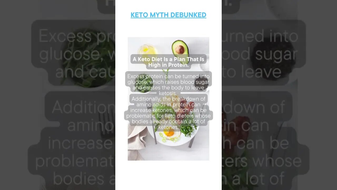 Busted Keto Myth of the Day - A Keto Diet Is a Plan That Is High in Protein.