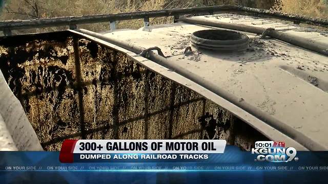 Oil drum spill clogs traffic near Cortaro, I-10